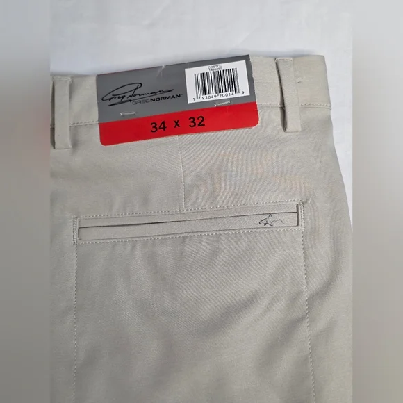 Greg Norman Collection Performance Golf Pant Mens 34 X 32 In Khaki New - Picture 3 of 11